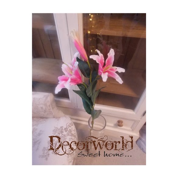 Liliom 95cm rózsaszín-fehér-zöld