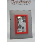 Képkeret fa 19,5x24,5cm - Szürke-piros