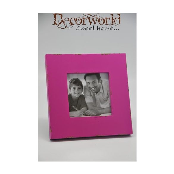Képkeret fa 17x17cm pink