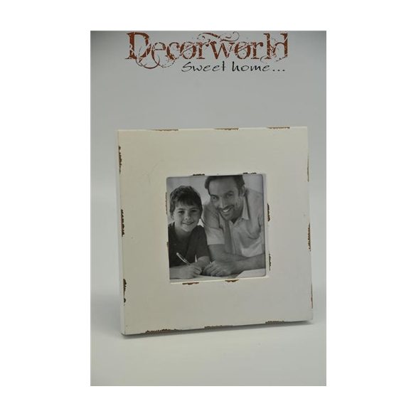 Képkeret fa 17x17cm fehér