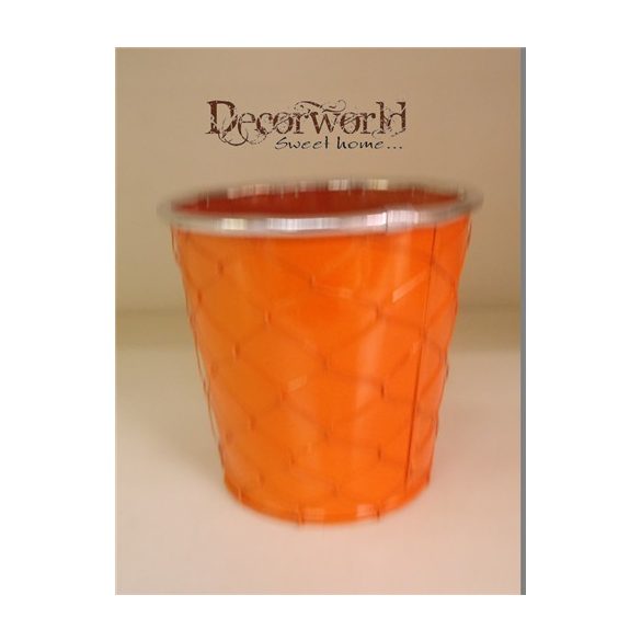 Kaspó bádog dróthálós 13x10x13cm - Narancs