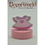 Ékszertartó doboz babakocsi fa rózsaszín 3 féle