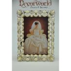 Képkeret köves műa. 13x18xcm fehér-ezüst