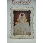 Képkeret köves műa. 10x15xcm - Fehér-ezüst