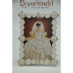 Képkeret köves műa. 10x15cm - Fehér-ezüst