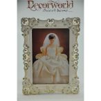 Képkeret köves műa. 10x15cm - Fehér-ezüst