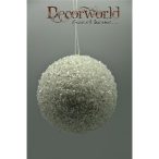 Gömb havas dísz akasztós műanyag 11 cm