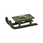 Gyertyatartó szánkó fa 13x5x4,5cm - Sötétzöld