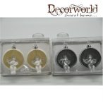   Angyal félgömbben dísz akasztós műanyag 14,5x9,5x5,5cm fehér-ezüst 2féle s/2