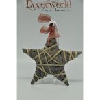 Csillag dísz akasztós fa kicsi szürke átm:20.5cm