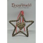 Csillag csengővel dísz akasztós fa közepes natúr