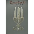 Gyertya csillogó akasztós műanyag 14cm fehér