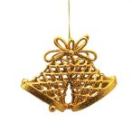 Harangok csillogó akasztós műanyag 12x9cm arany