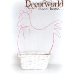   Kaspó tyúk fém dísszel fém 41x18x54cm szürke-rózsaszín