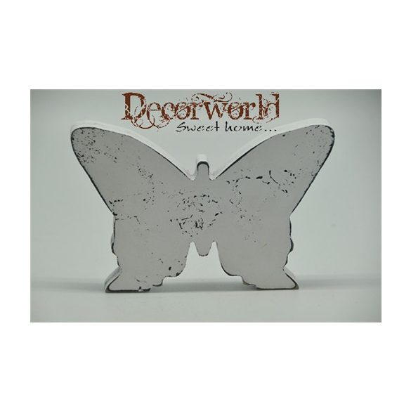 Pillangó fa 15x10 cm - Fehér