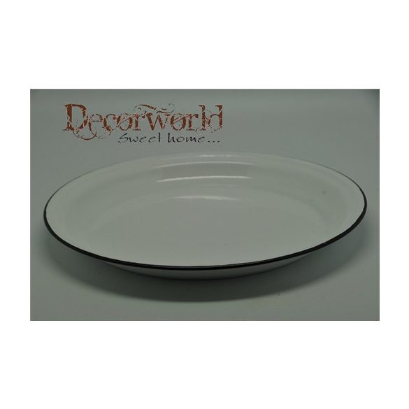 Fém tányér 32 cm fehér