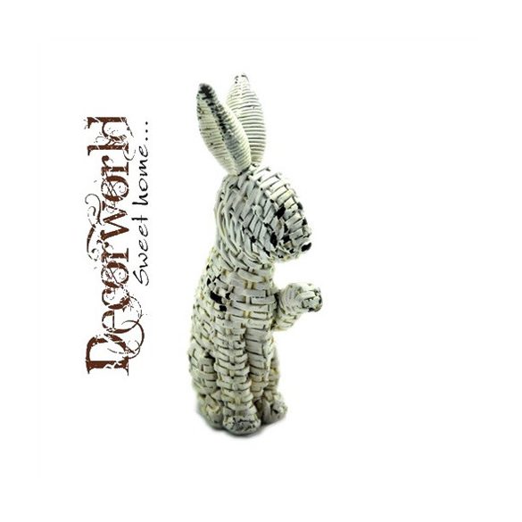 Nyúl poly 6,5x3x12cm - Fehér