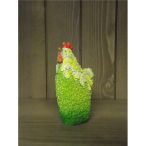 Tyúk virág poly 7,5x5x13cm - Zöld-sárga