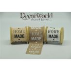   Szalag feliratos textil 8x8x8,3cm x 3m szürke-barna-fehér 3 féle