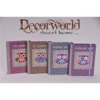 Füzet bagoly mintával papír 11x15cm színes 4 féle