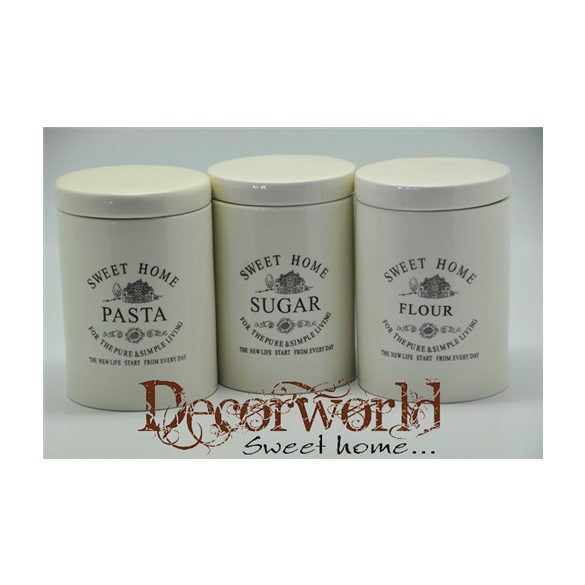 Tároló kerámia 11x11x16cm 3 féle - Krém