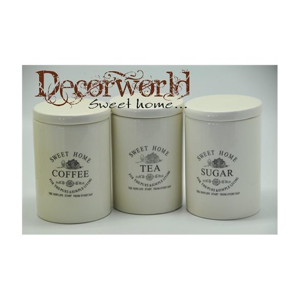 Tároló kerámia 9x9x13cm 3 féle - Krém