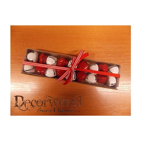 Harang akasztós fém 2,5 cm piros-fehér s/18