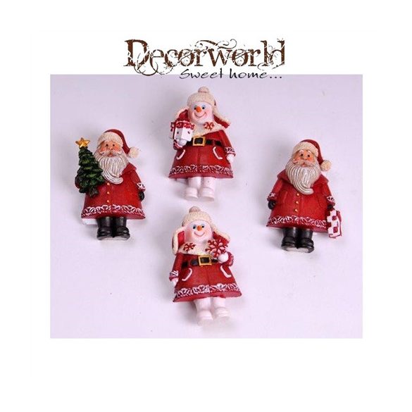 Hűtőmágnes műanyag 3,5x1,5x5,5cm piros 4 féle