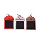 Tábla akasztós fa 9x14cm - Piros-fehér-barna 3 féle