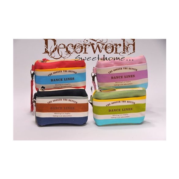 Tolltartó csíkos textil színes 4 féle