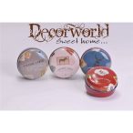 Doboz Vintage mintás kerek fém színes 4 féle