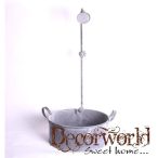 Kaspó bádog zuhany dekorációval kerek