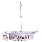 Kaspó bádog zuhany dekorációval ovális