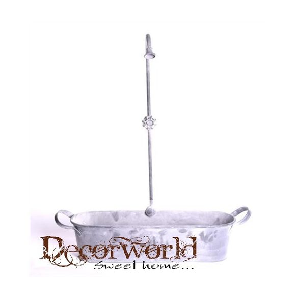 Kaspó bádog zuhany dekorációval ovális