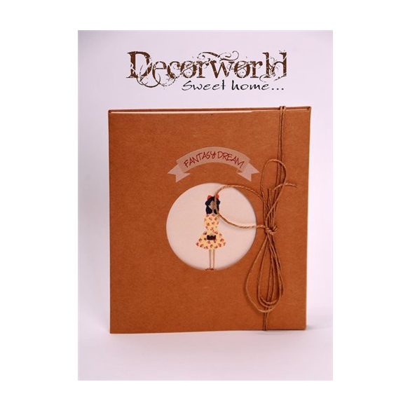 Füzet Vintage lány mintával 20x17,5cm natúr