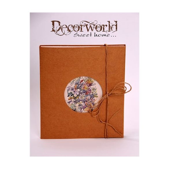 Füzet Vintage virág mintával 20x17,5cm natúr