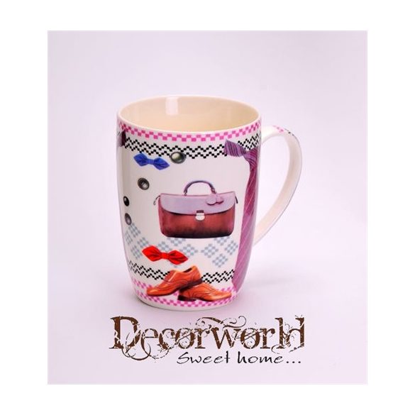 Bögre mintás porcelán színes 4 féle