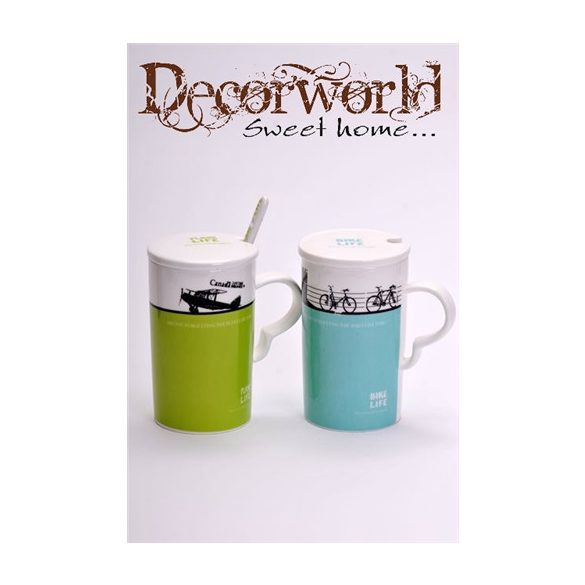 Bögre mintás porcelán színes több féle