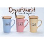   Bögre Vitnage mintás fa tetővel porcelán színes többféle