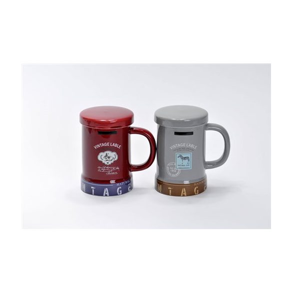 Bögre Vintage mintás porcelán színes 4 féle