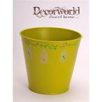 Kaspó kerek fém 13x12,5cm zöld