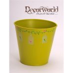 Kaspó kerek fém 11x11cm zöld