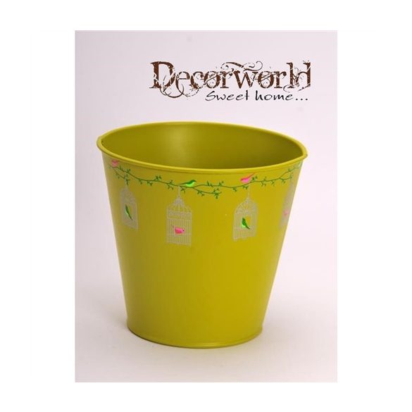 Kaspó kerek fém 11x11cm zöld