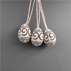 Tojás akasztós poly 3,4x2,4x2,4cm fehér S/3