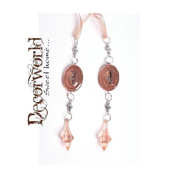 Dekoráció akasztós műanyag 23 cm - Réz színű S/2