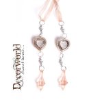 Dekoráció szív akasztós műanyag 23cm réz színű S/2