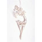 Szarvas akasztós műanyag 18cm gyöngyház