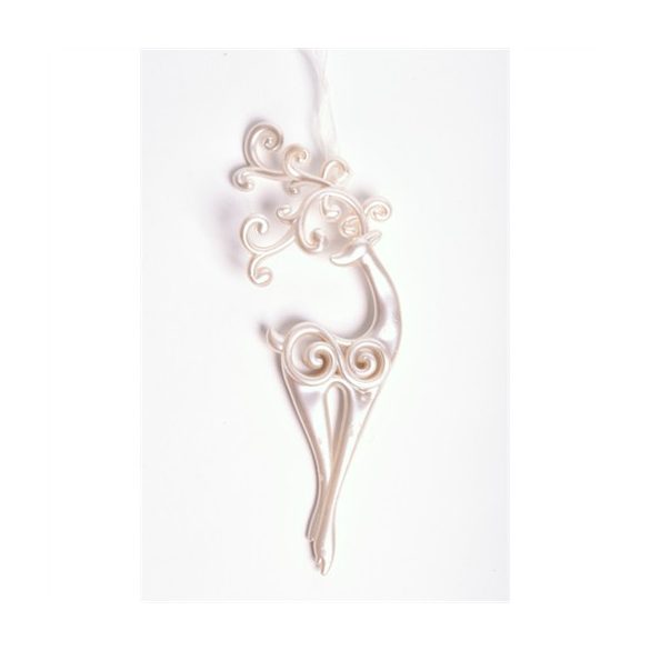 Szarvas akasztós műanyag 18cm gyöngyház