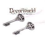 Poly akasztós kulcs 3,7x0,4x8,7cm ezüst 2 féle S/2db