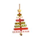 Akasztós dísz fenyőfa fa 15 cm - Színes